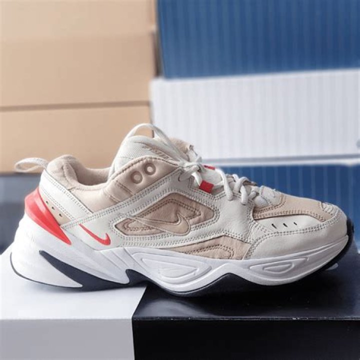 Nike M2K Tekno "Sail/Habanero Red" Colorway Comes To The Dad Shoe